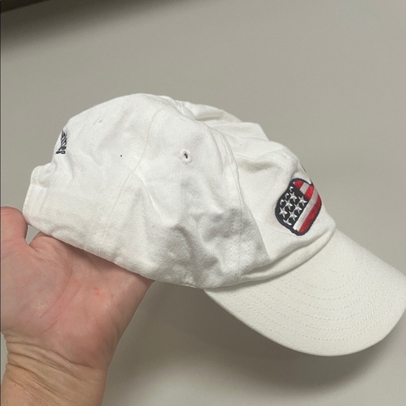 Vineyard Vines White Cap with Flag Whale Logo